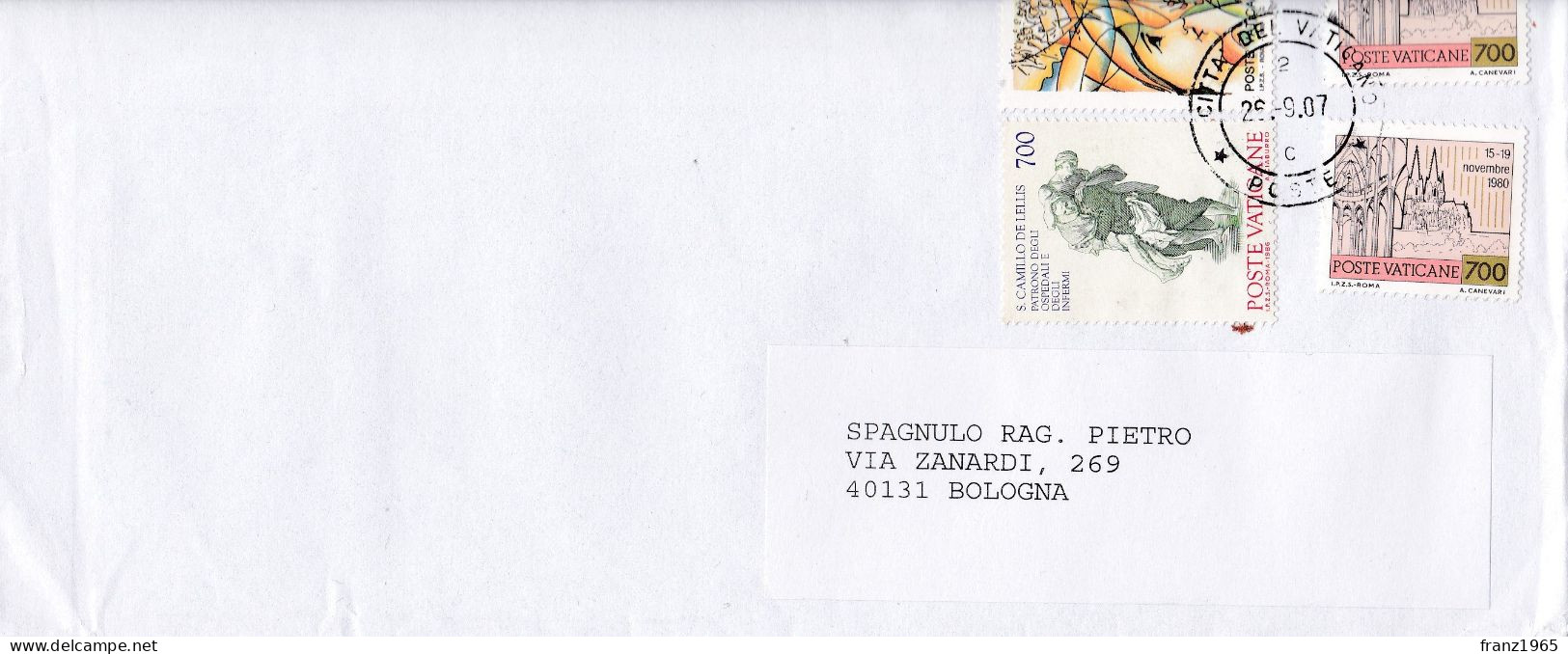 From Vatican City To Italy - 2007 - Cartas & Documentos