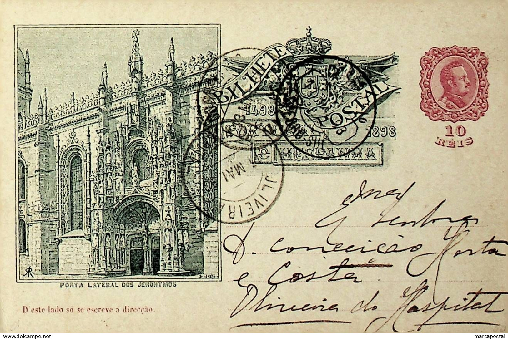 1898 Portugal Bilhete Postal Inteiro IV Centenário Da Índia Enviado De São Pedro Do Sul Para Oliveira Do Hospital - Enteros Postales