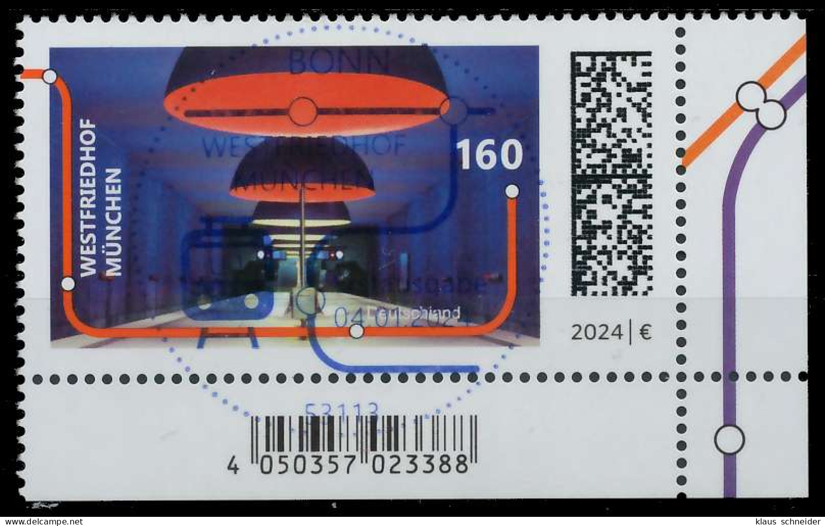 BRD BUND 2024 Nr 3807 ESST Zentrisch Gestempelt ECKE-URE X723556 - Used Stamps