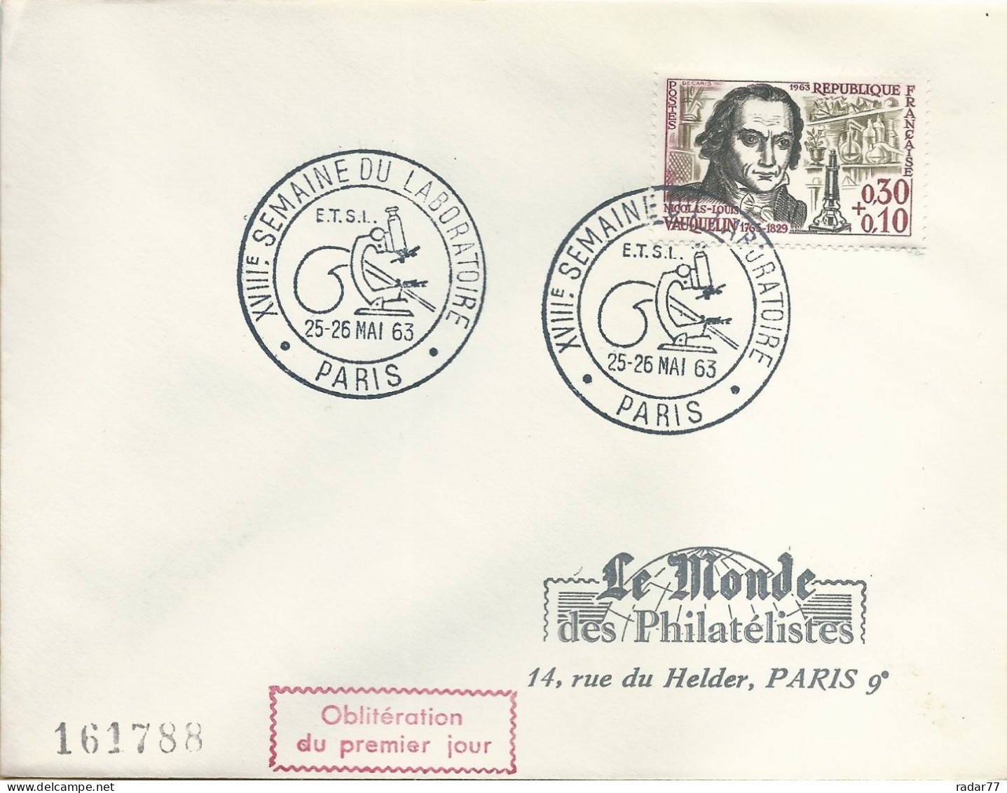 Lettre Avec Cachet Commémoratif XVIIIème Semaine Du Laboratoire - Paris - 25-26/05/1963 - Bolli Commemorativi