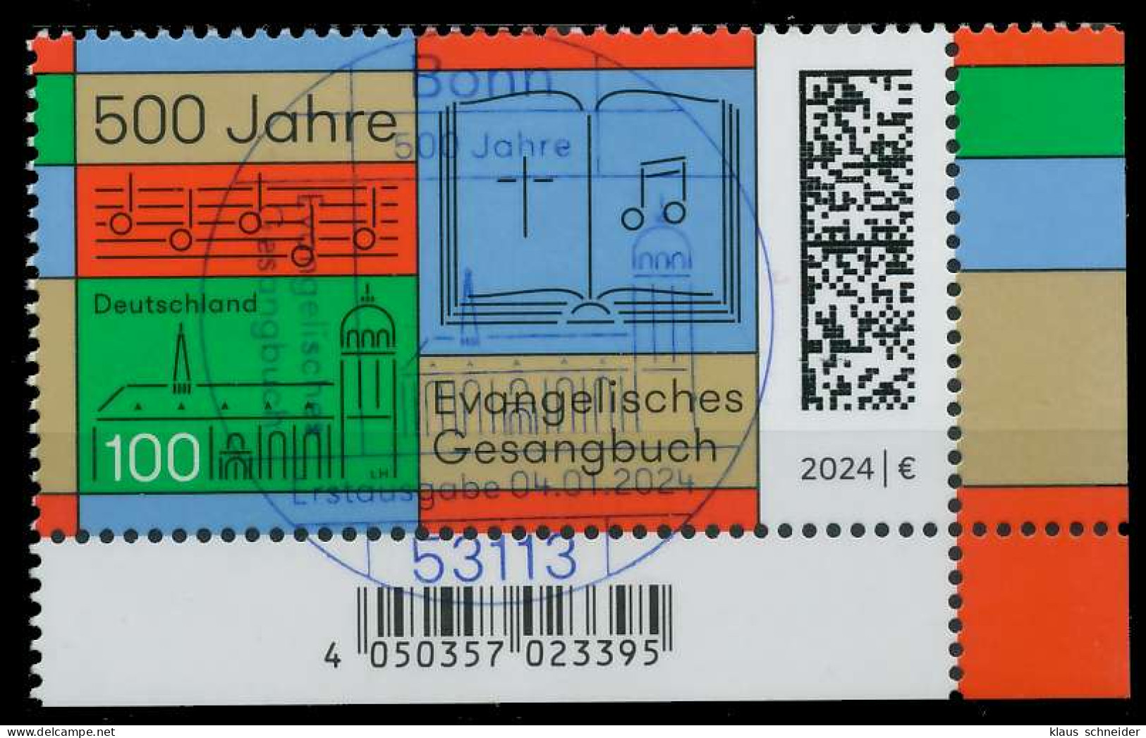 BRD BUND 2024 Nr 3809 ESST Zentrisch Gestempelt ECKE-URE X72353A - Used Stamps