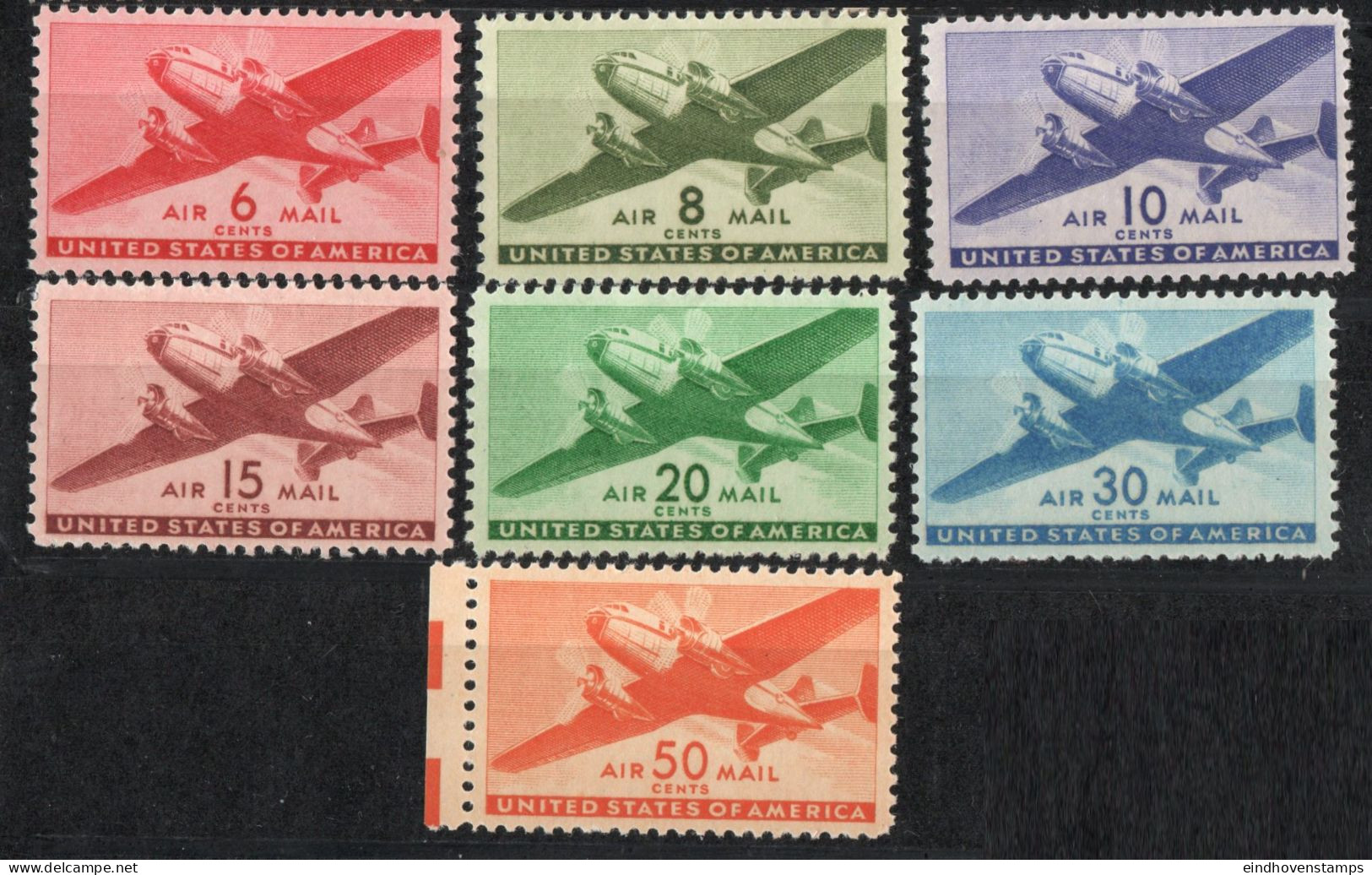 USA 1941 Airmail Stamps 7 Values MNH - Nuevos