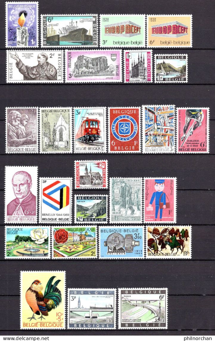 Belgique 1968/1969 Neufs**  TB 56 Timbres Différents  4 €    (cote 26,10 €, 56 Valeurs) - Neufs