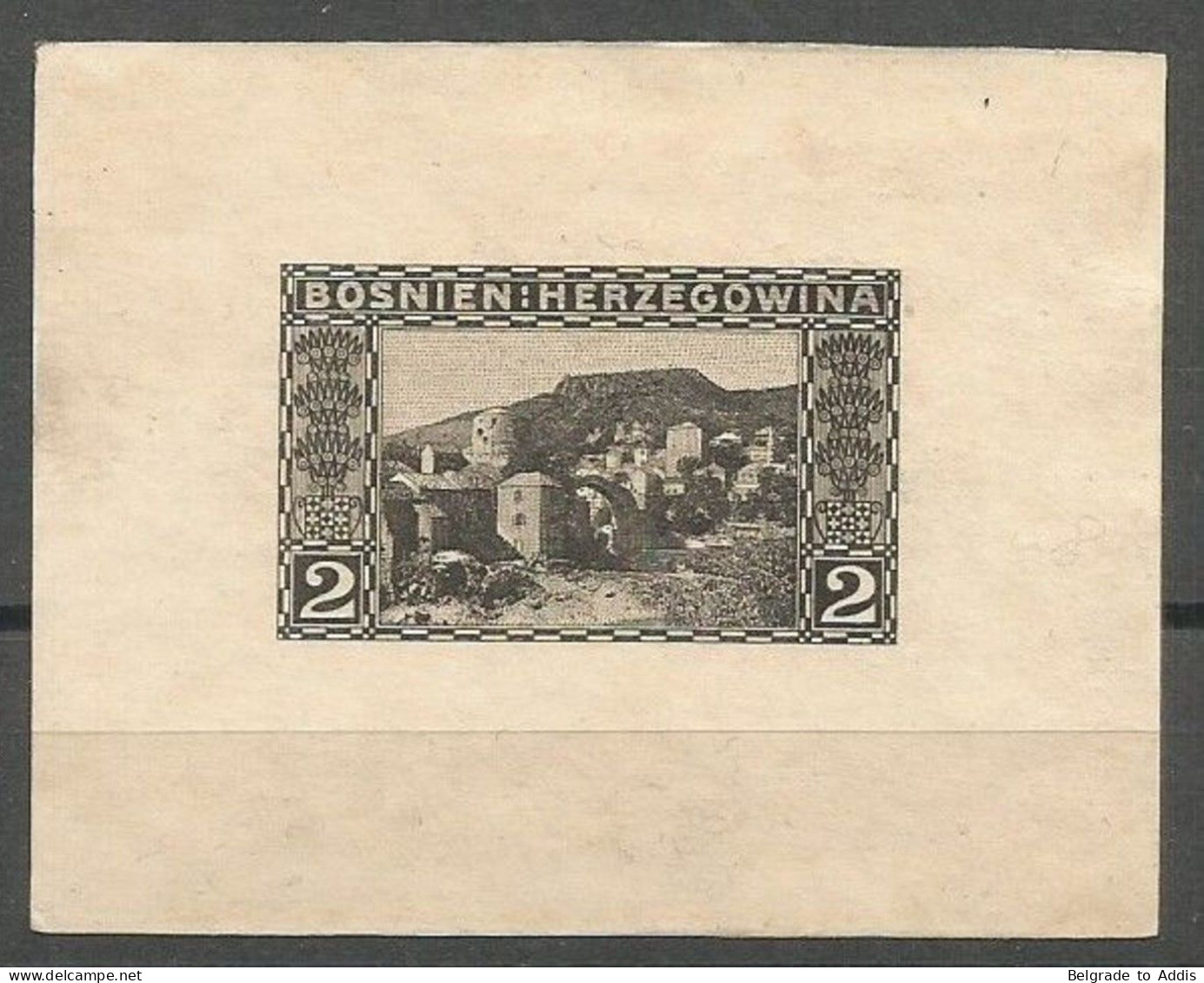 Bosnia Bosnien Österreich K.u.K. Austria Hungary Mi.30PU I Proof In Black On Cardboard 1906 - Bosnia Herzegovina