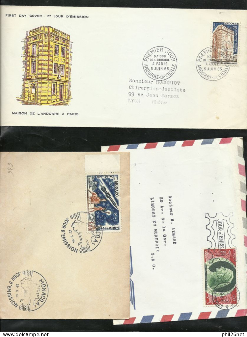 Monaco Lot De 20 Plis Et Lettres Avec TP Et Flammes Et De 10 Lettres FDC Premiers Jours  Voir Scans     Soldé  ! ! ! - Lots & Serien