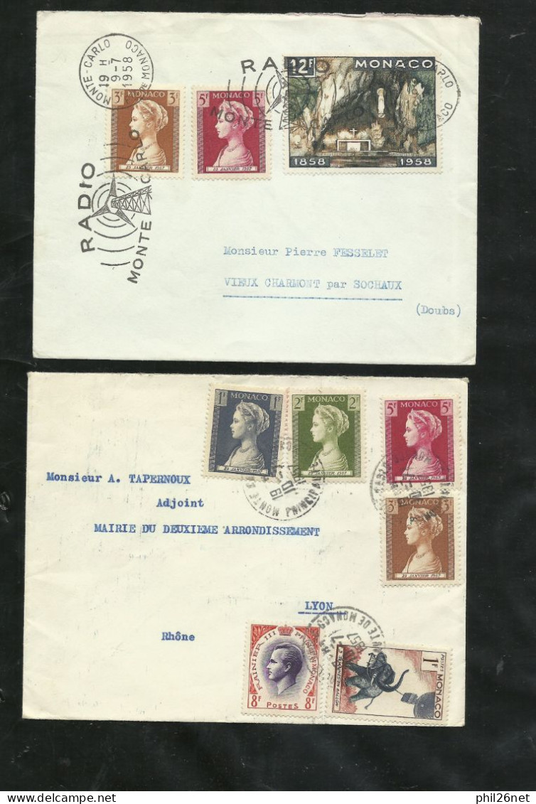 Monaco Lot De 20 Plis Et Lettres Avec TP Et Flammes Et De 10 Lettres FDC Premiers Jours  Voir Scans     Soldé  ! ! ! - Collections, Lots & Series