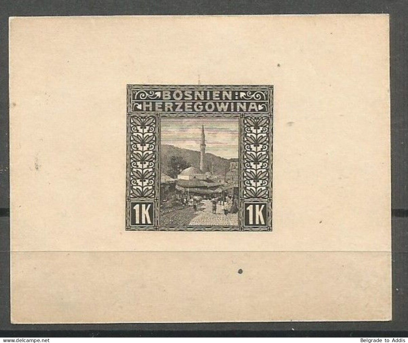 Bosnia Bosnien Österreich K.u.K. Austria Hungary Mi.43PU I Proof In Black On Cardboard 1906 - Bosnia And Herzegovina