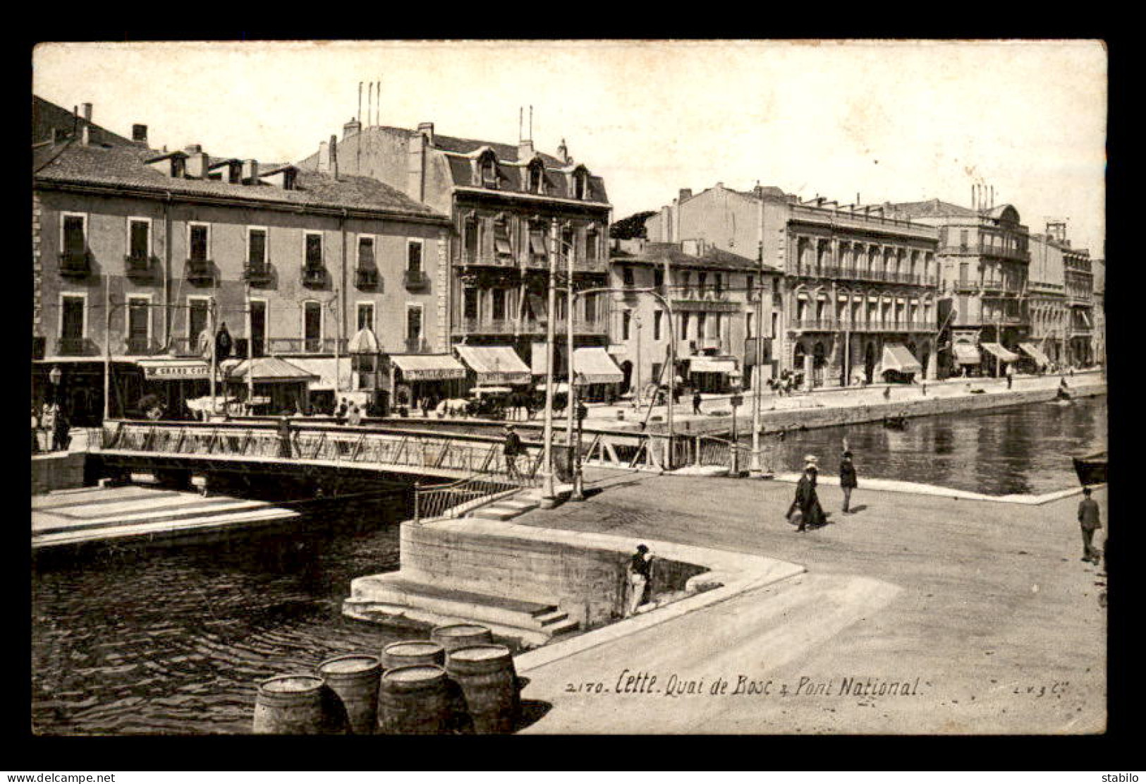 34 - SETE - CETTE - QUAI DE BOSC ET PONT NATIONAL - Sete (Cette)