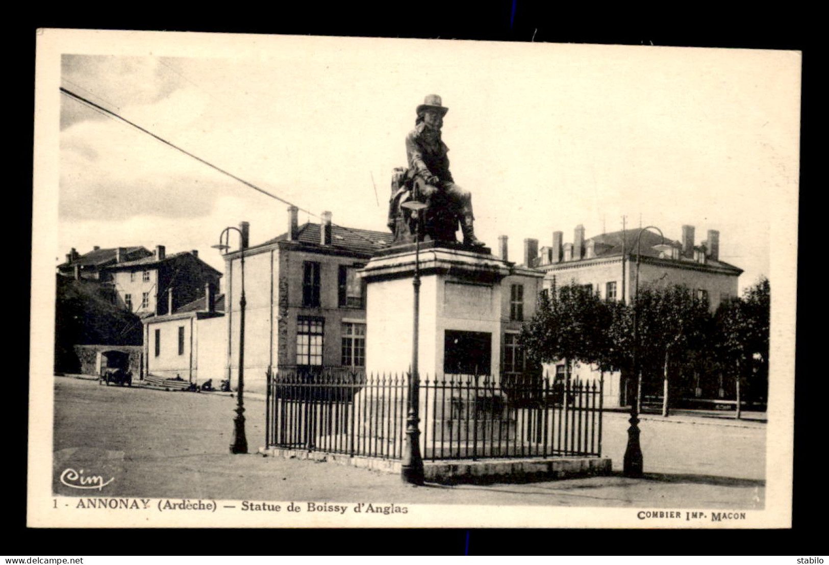 07 - ANNONAY - STATUE DE BOISSY D'ANGLAS (1756-1826) ECRIVAIN ET HOMME POLITIQUE FRANCAIS - Annonay