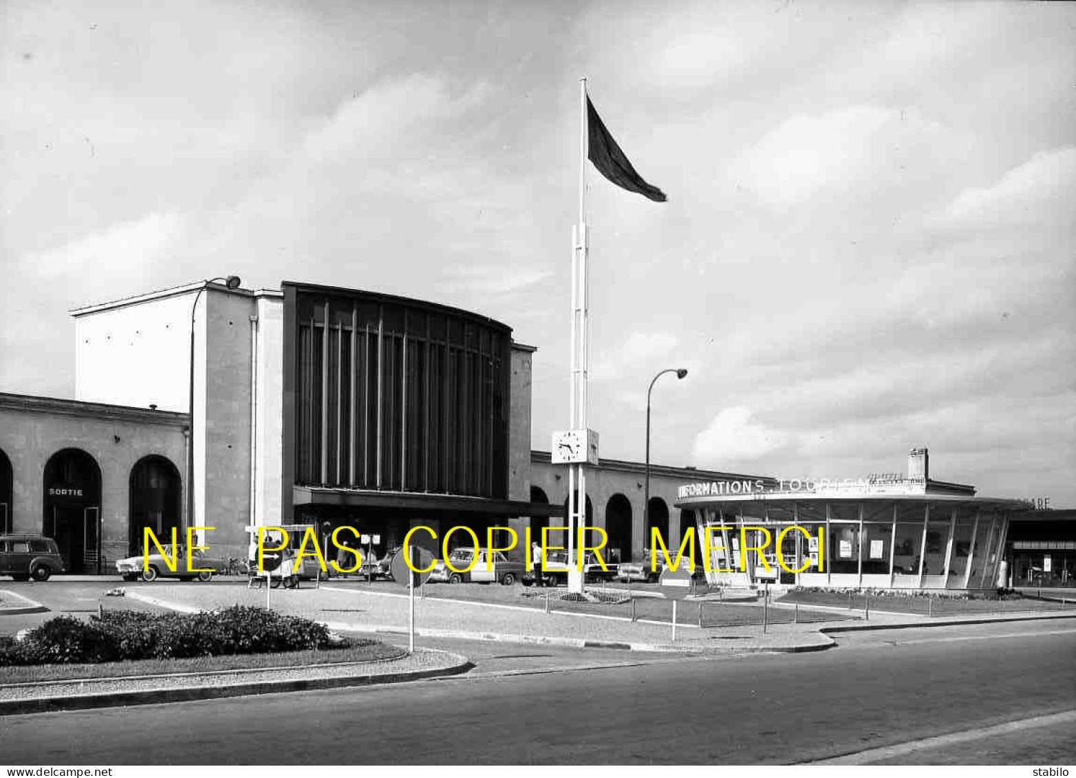 14 - CAEN - TIRAGE PHOTO ORIGINAL, BON A TIRER - LA GARE - AUTOS P60, 404, VERSAILLES - Caen