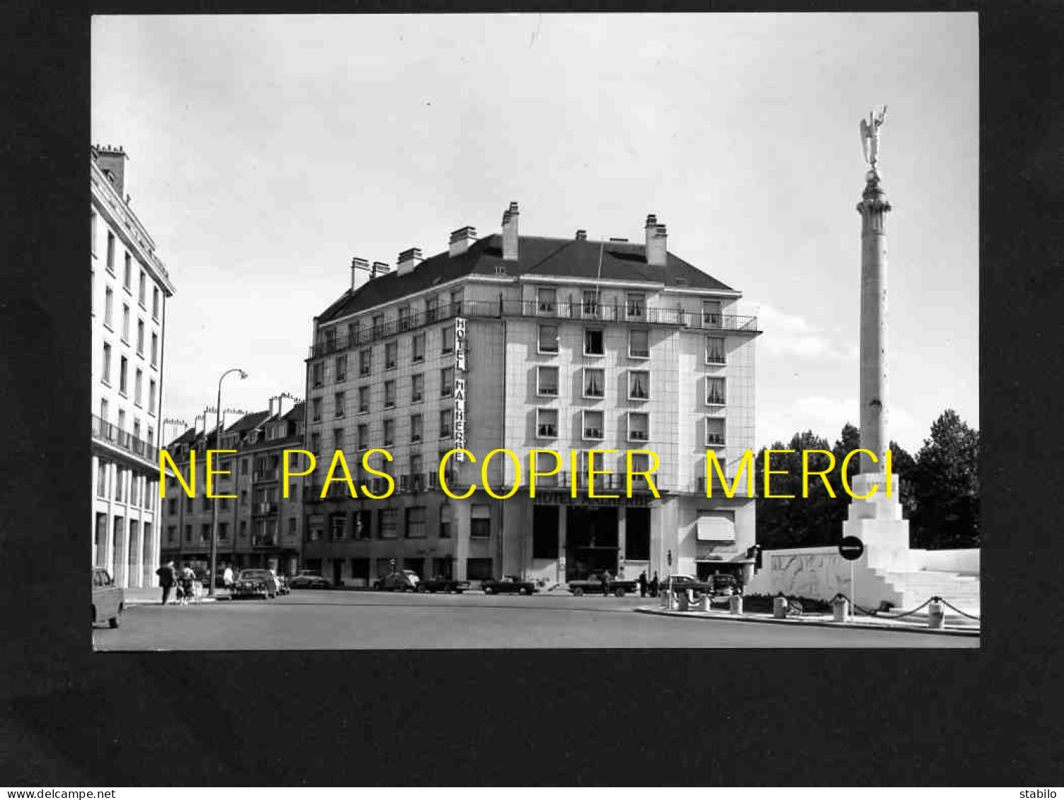 14 - CAEN - HOTEL MALHERBE - TIRAGE PHOTO ORIGINAL, BON A TIRER N° 9272A - JAGUAR, SUNBEAM CABRIOLET, CHAMBORD - Caen