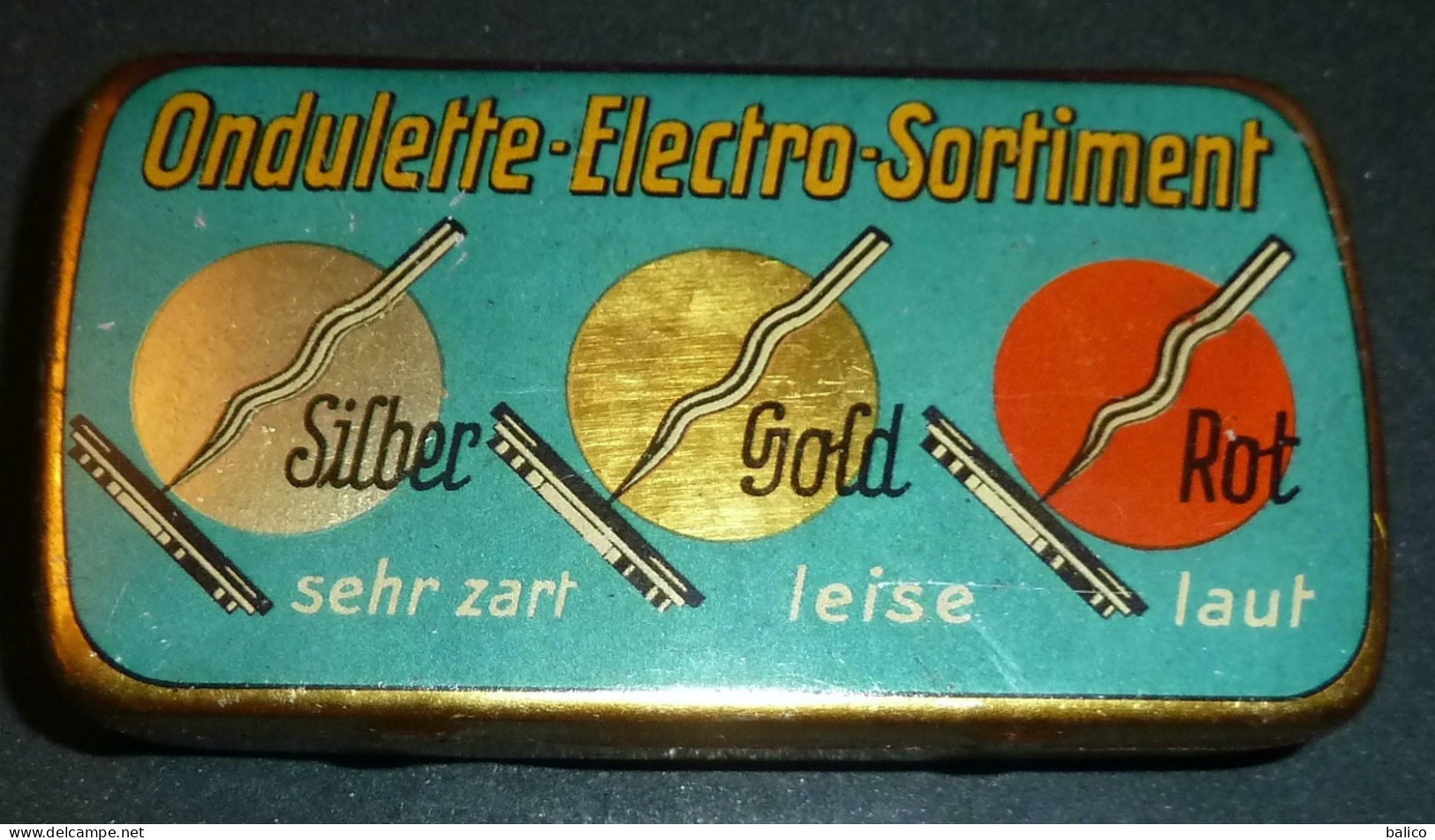 Boite à Aiguilles - Ondulette-Electro-sortiment - Vide - à 3 Compartiments - 78 Rpm - Schellackplatten