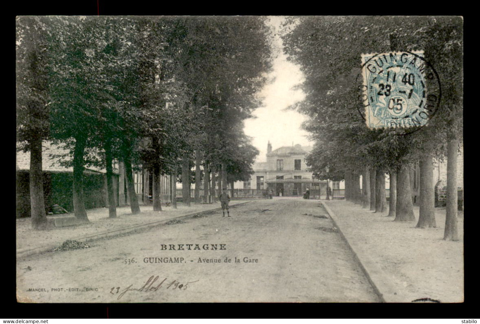 22 - GUINGAMP - AVENUE DE LA GARE - CARTE TAXEE - Guingamp