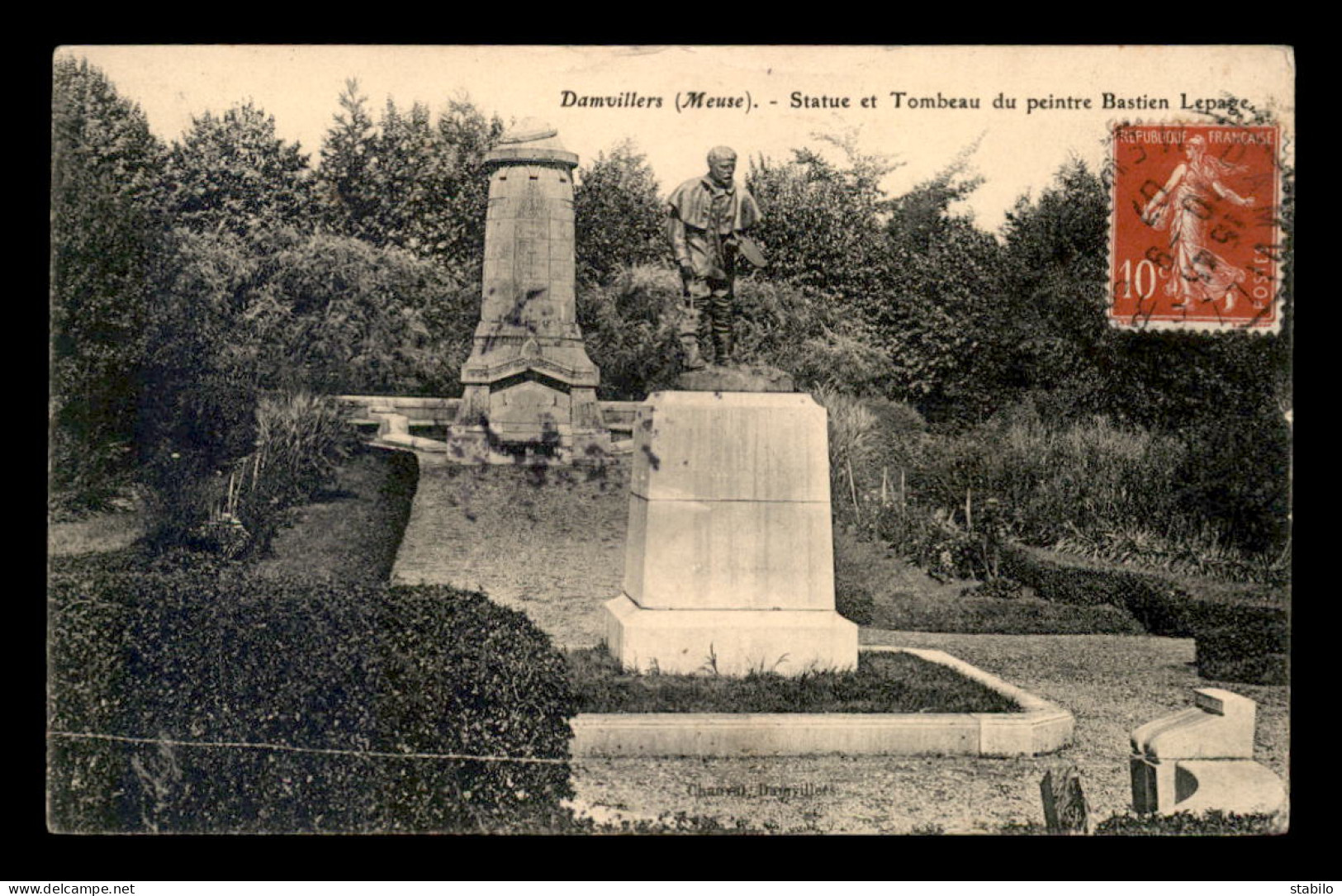 55 - DAMVILLERS - STATUE ET TOMBEAU DU PEINTRE BASTIEN LEPAGE - Damvillers