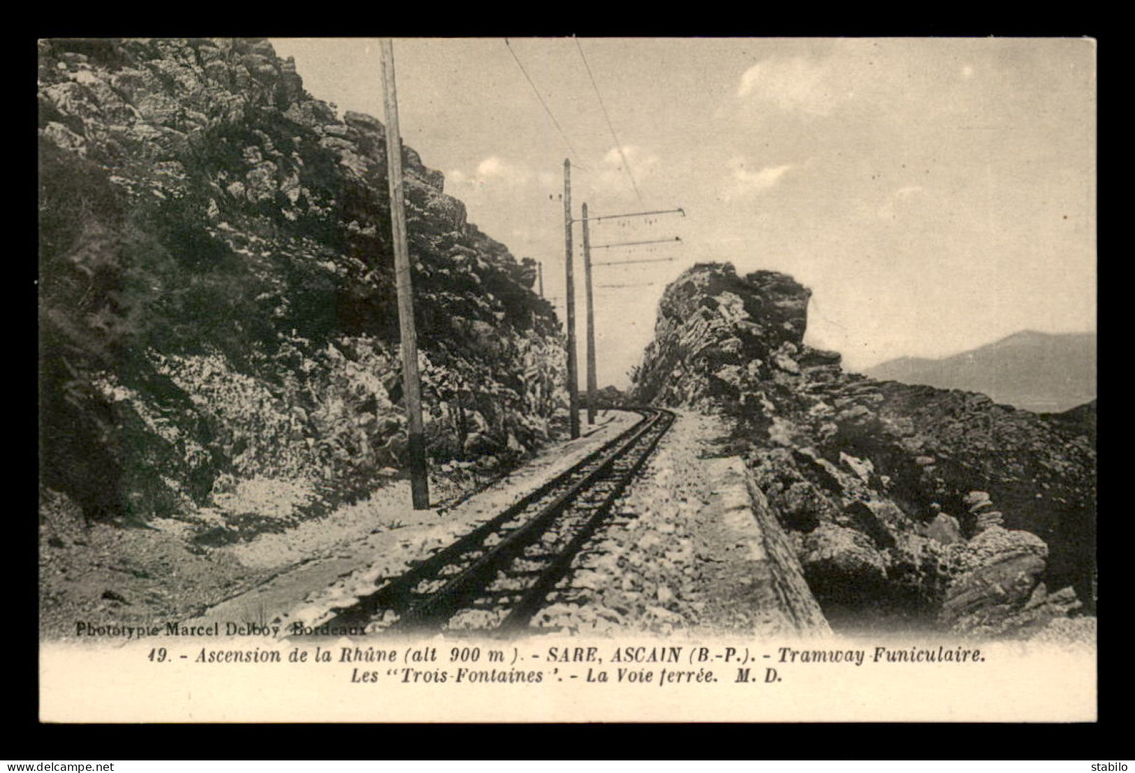 64 - ASCENSION DE LA RHUNE - TRAMWAY FUNICULAIRE SARE-ASCAIN - LES TROIS FONTAINES  - LA VOIE FERREE - Sonstige & Ohne Zuordnung