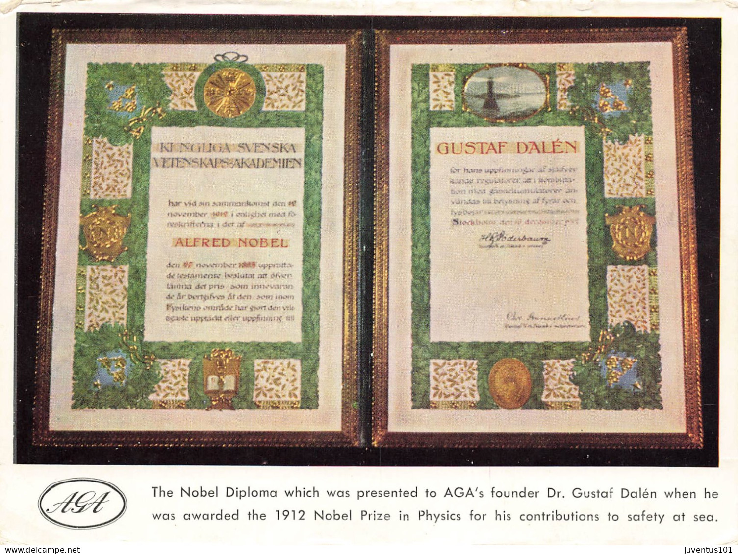 CPSM The Nobel Diploma Which Was Presented To AGA's Founder Gustaf Dalén-RARE     L2866 - Schweden