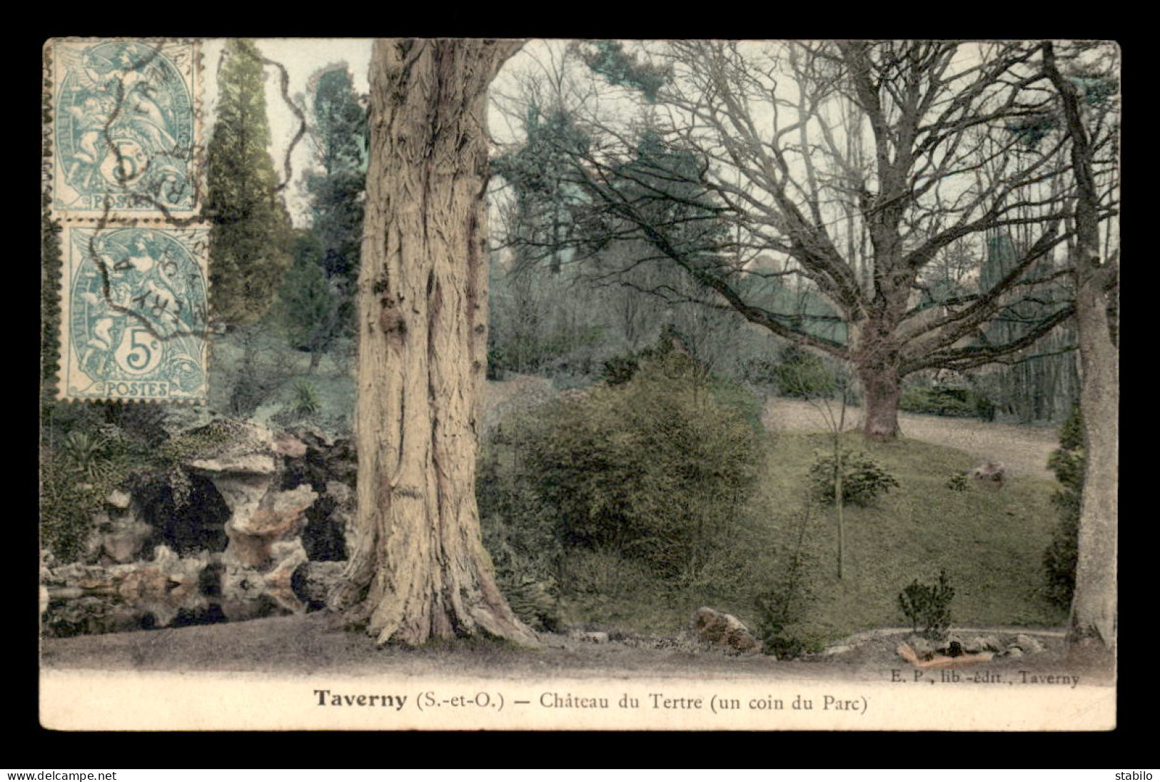 95 - TAVERNY - PARC DU CHATEAU DU TERTRE - CARTE COLORISEE - Taverny