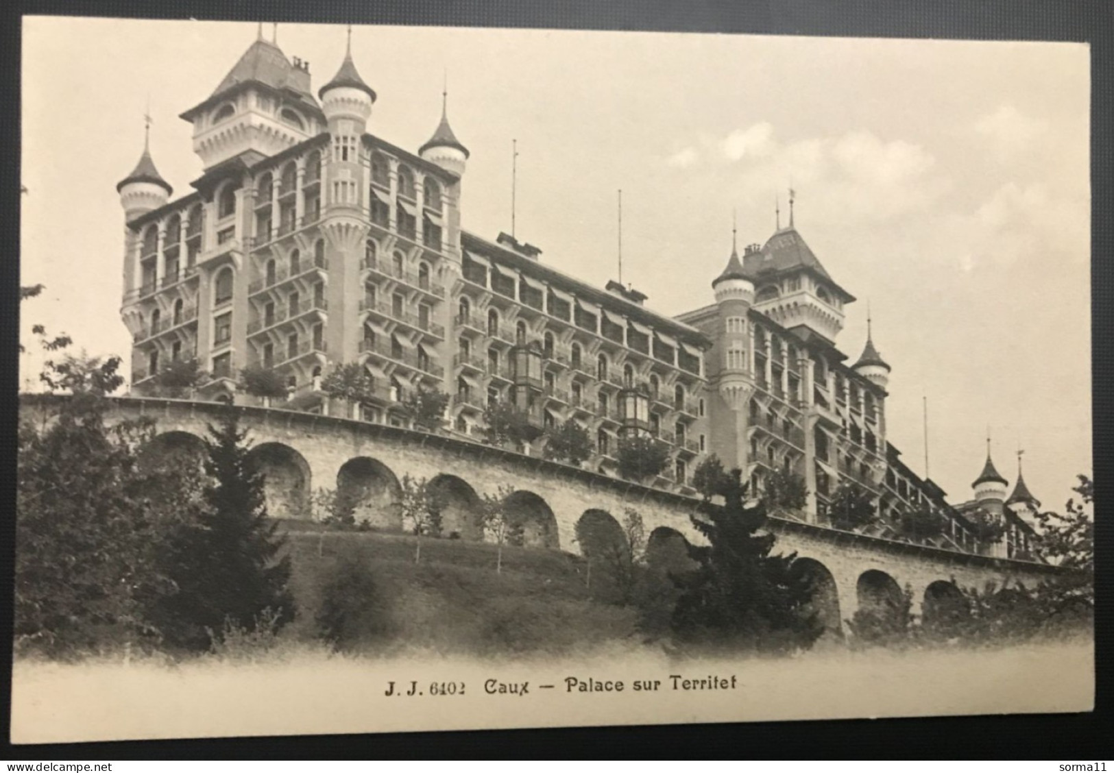 CPA CAUX (Suisse) Palace Sur Territet - Montreux