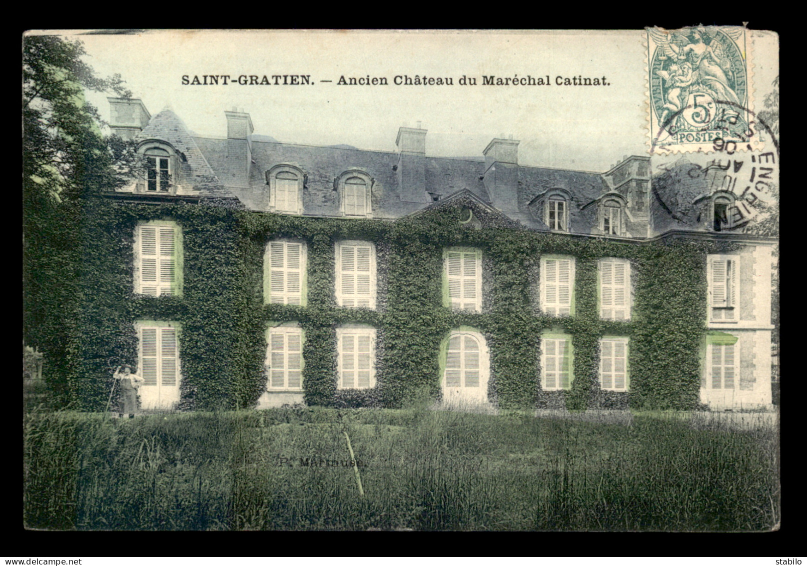 95 - SAINT-GRATIEN - ANCIEN CHATEAU DU MARECHAL CATINAT - CARTE COLORISEE - Saint Gratien