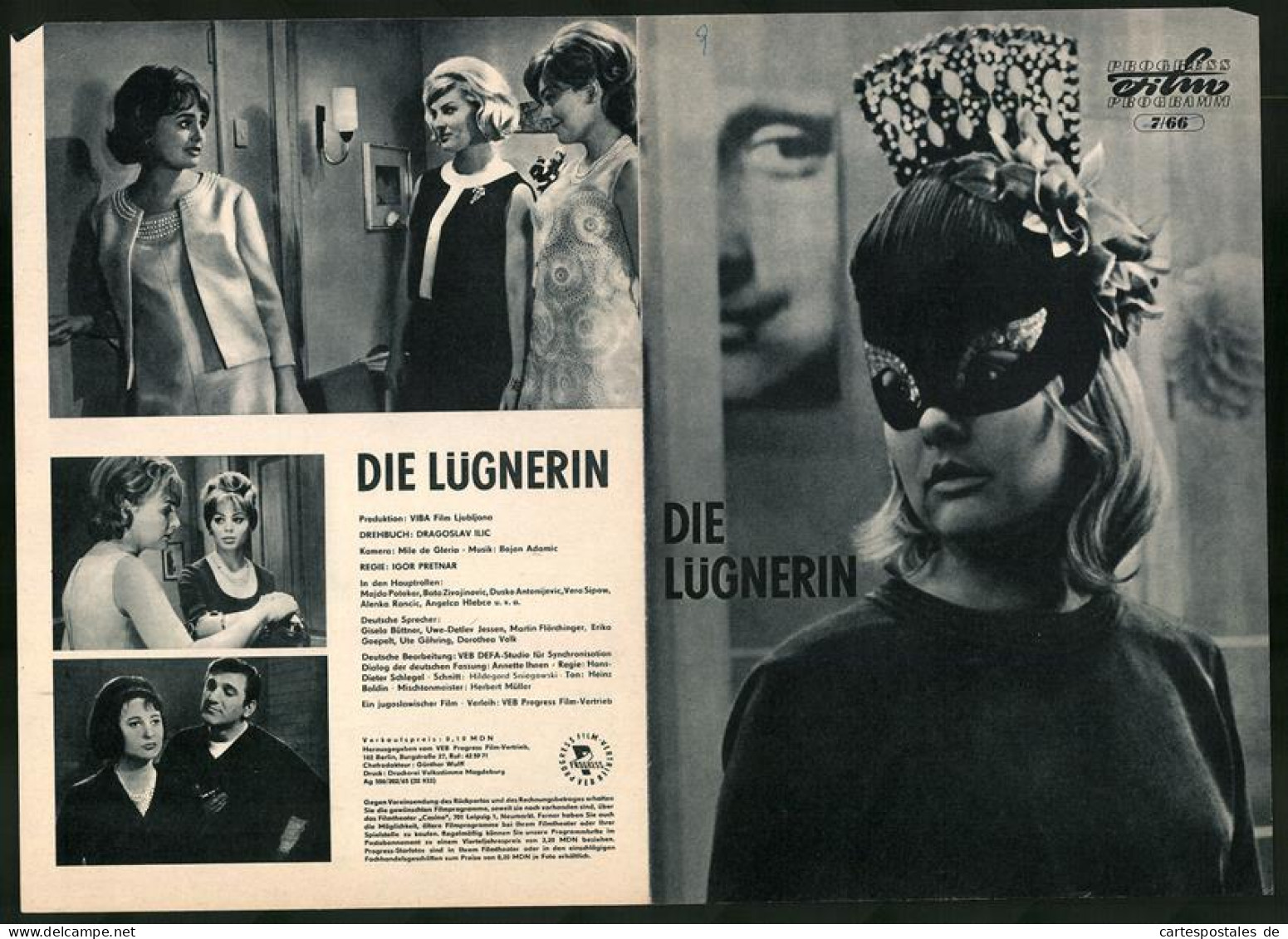 Filmprogramm PFP Nr. 7 /66, Die Lügnerin, Majda Potokar, Bata Zivojinovic, Regie: Igor Pretnar  - Zeitschriften