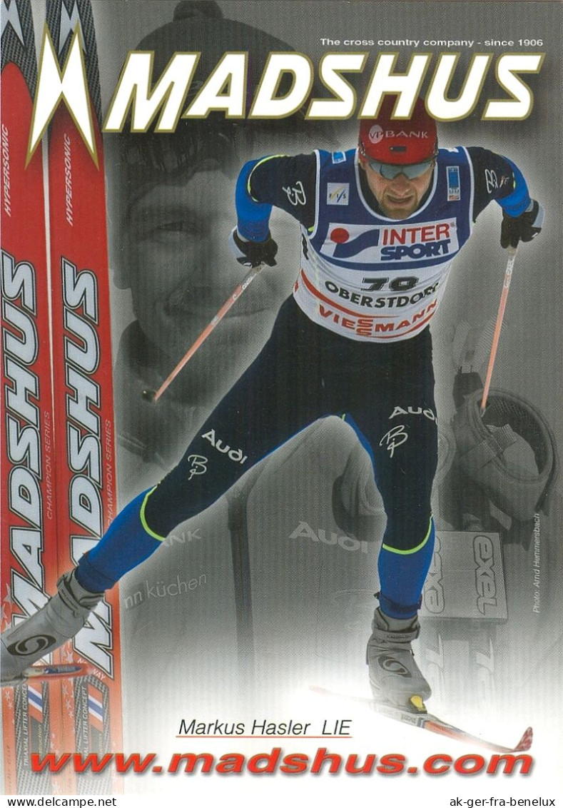 Autogrammkarte Madshus-AK Langläufer Markus Hasler Eschen Im Unterland Liechtenstein Olympia Cross-country Skiing FIS - Autógrafos