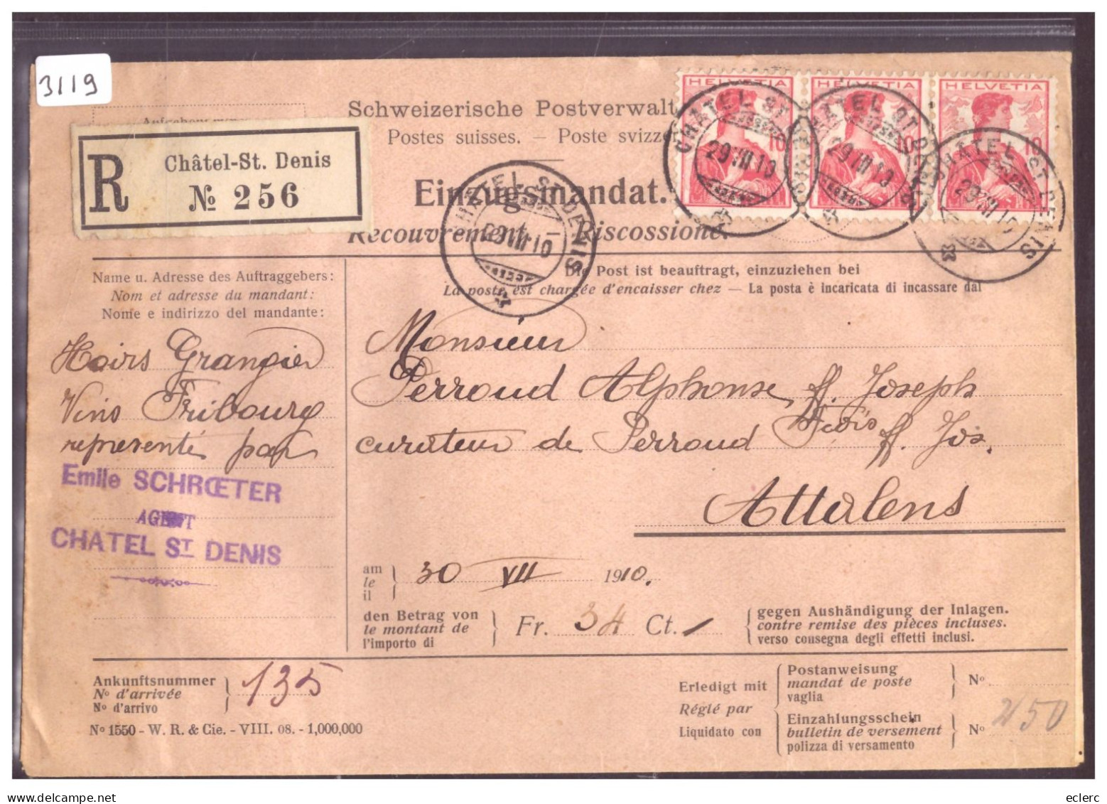 RECOUVREMENT - EINZUG - Covers & Documents