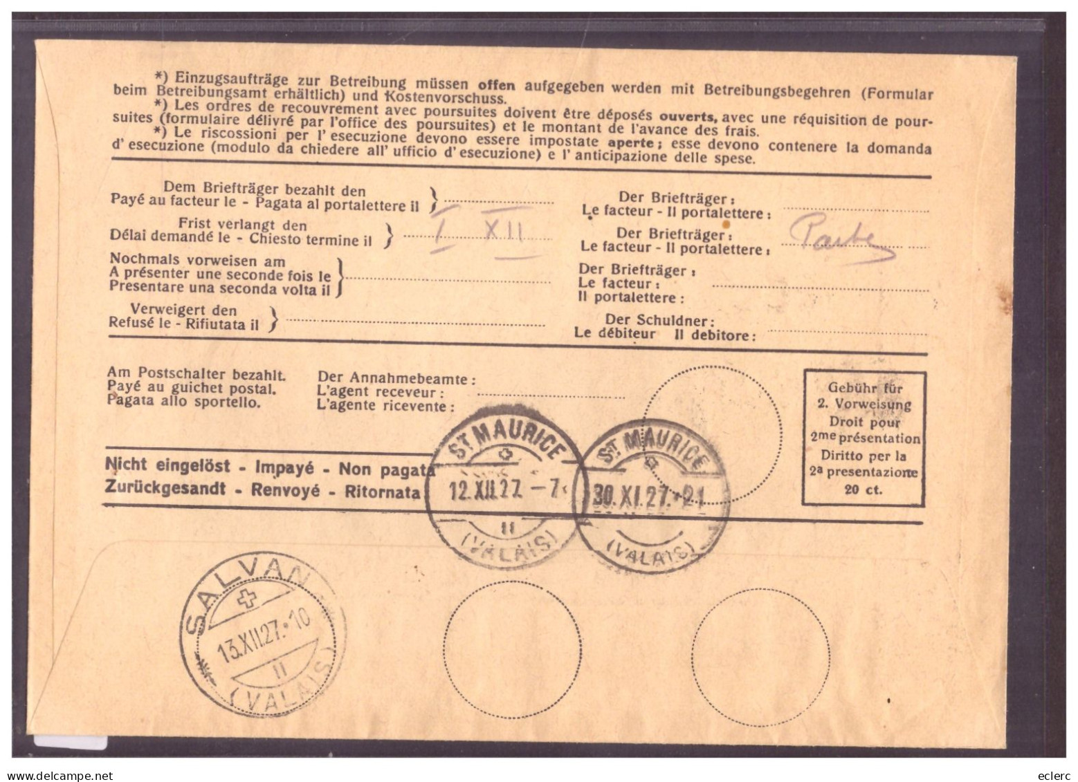 RECOUVREMENT - EINZUG - Covers & Documents