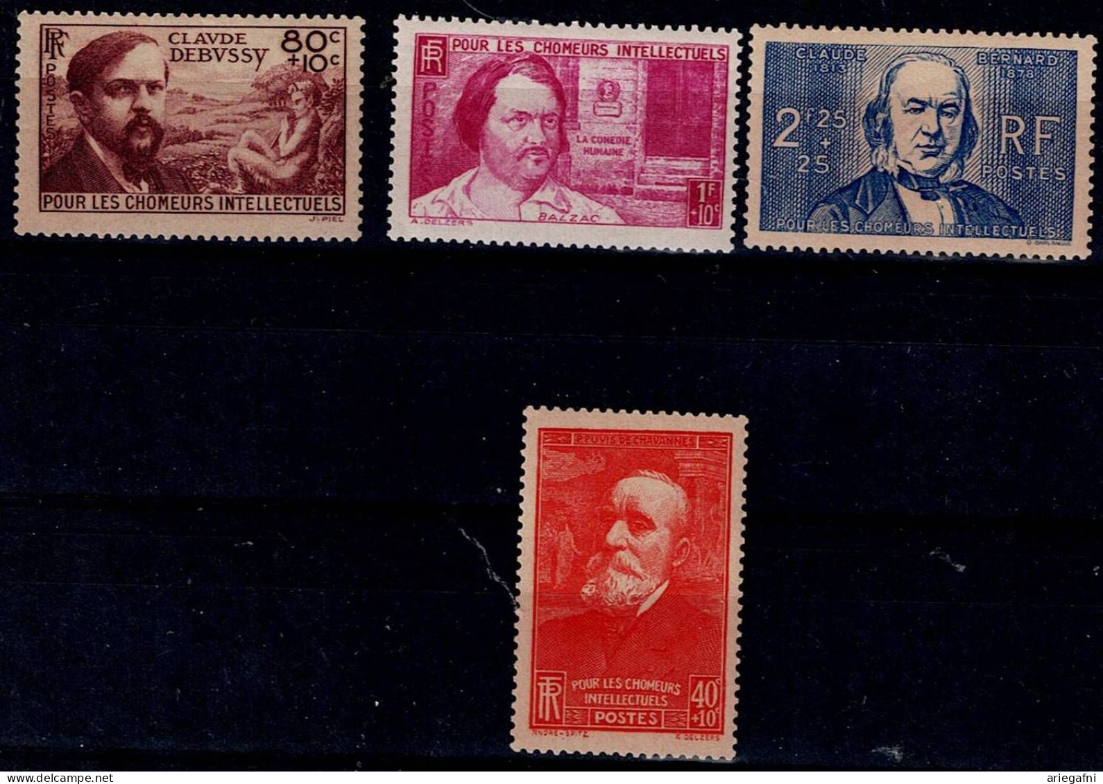 FRANCE 1939 FOR UNEMPLOYED INTELLECTUALS YV No 436-9 MNH VF!! - Nuevos
