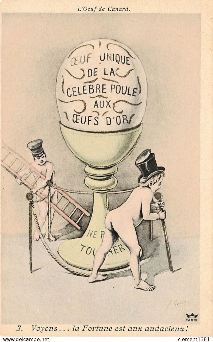 Illustrateur Illustration MULLER L'oeuf De Canard Oeuf Unique De La Celebre Poule Aux Oeufs D'or - Autres & Non Classés