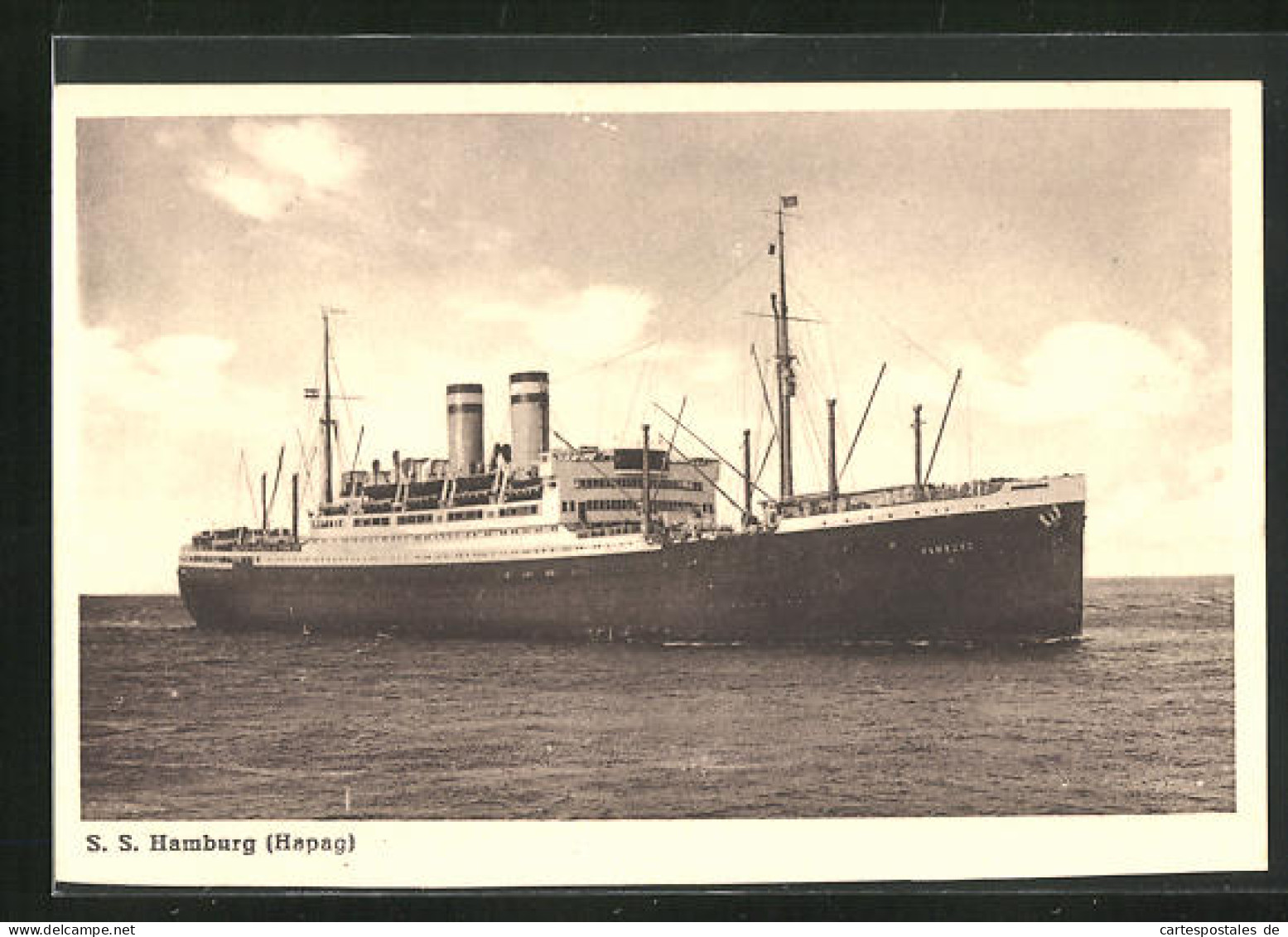 AK S. S. Hamburg Auf Hoher See  - Paquebote