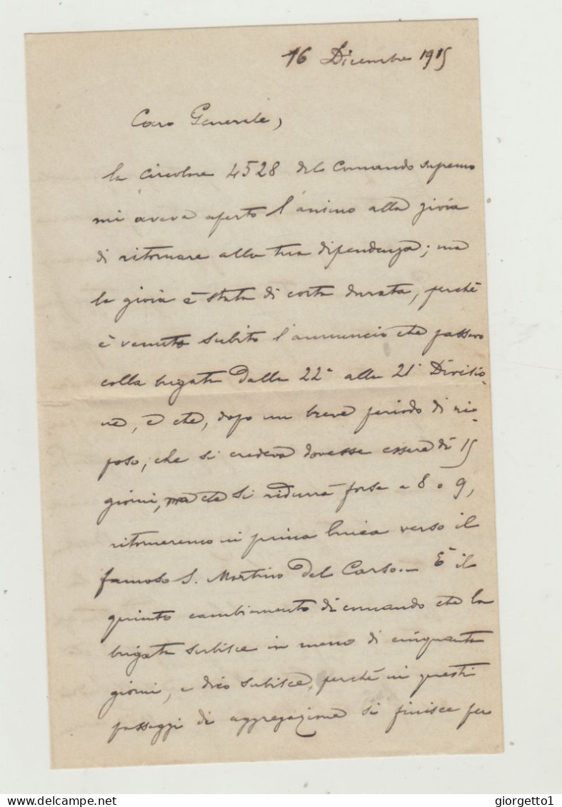 BUSTE CON LETTERA - LOTTO DI 2 - COMANDO SUPREMO DEL REGIO ESERCITO ENTRAMBE PER GENERALE GONZAGA DEL 1915 WW1 - Marcofilía