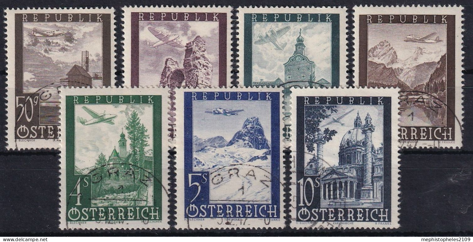 AUSTRIA 1947 - Canceled - ANK 820-826 - Used Stamps