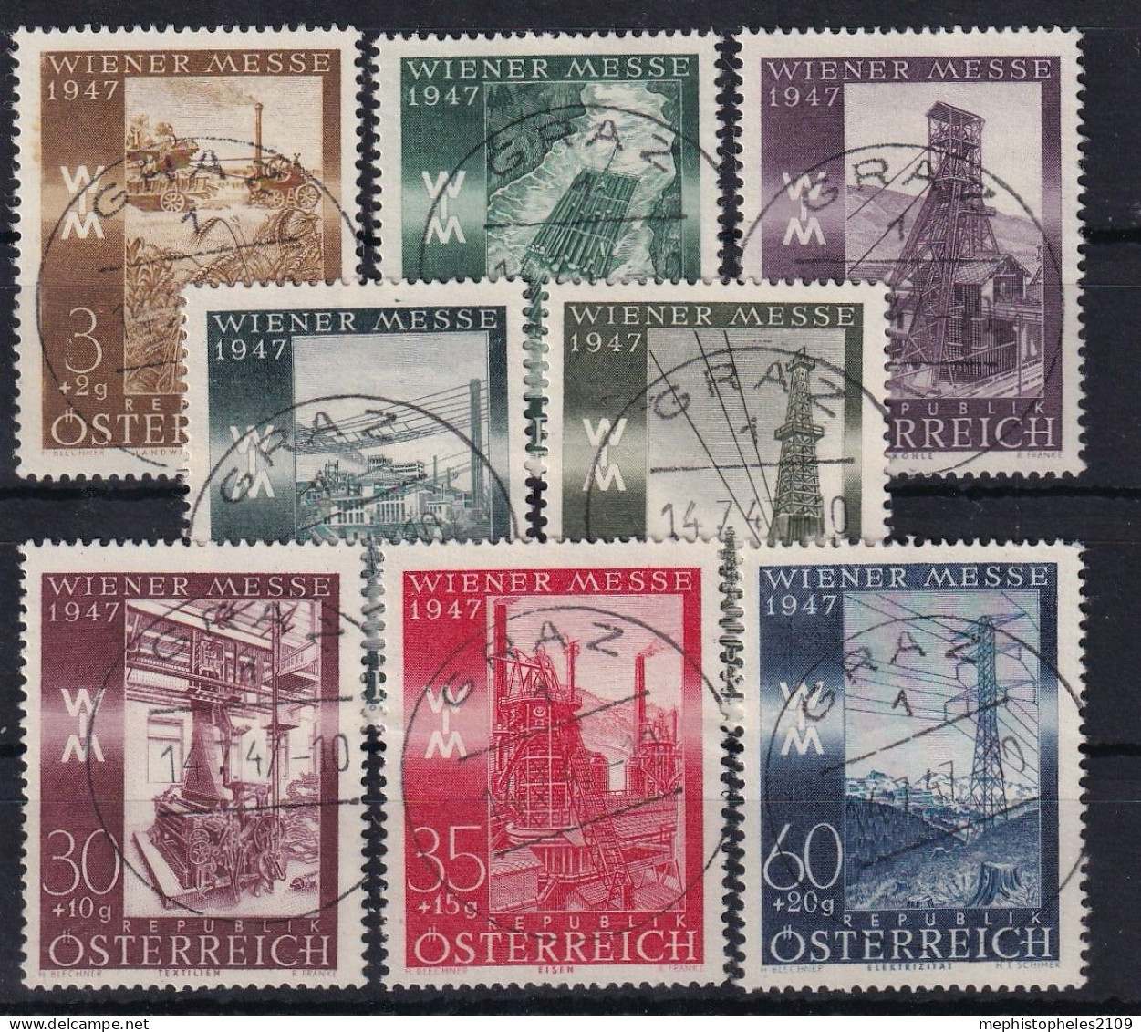 AUSTRIA 1947 - Canceled - ANK 811-818 - Oblitérés