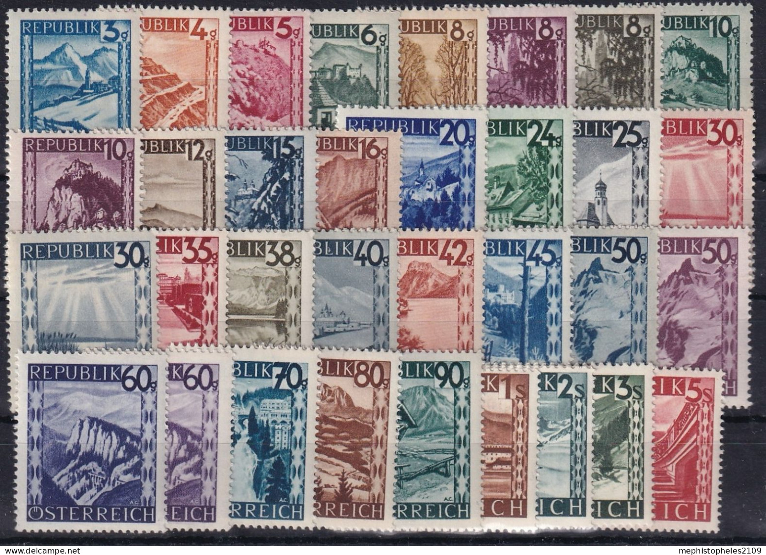 AUSTRIA 1945 - MNH - ANK 736-770 - Ungebraucht