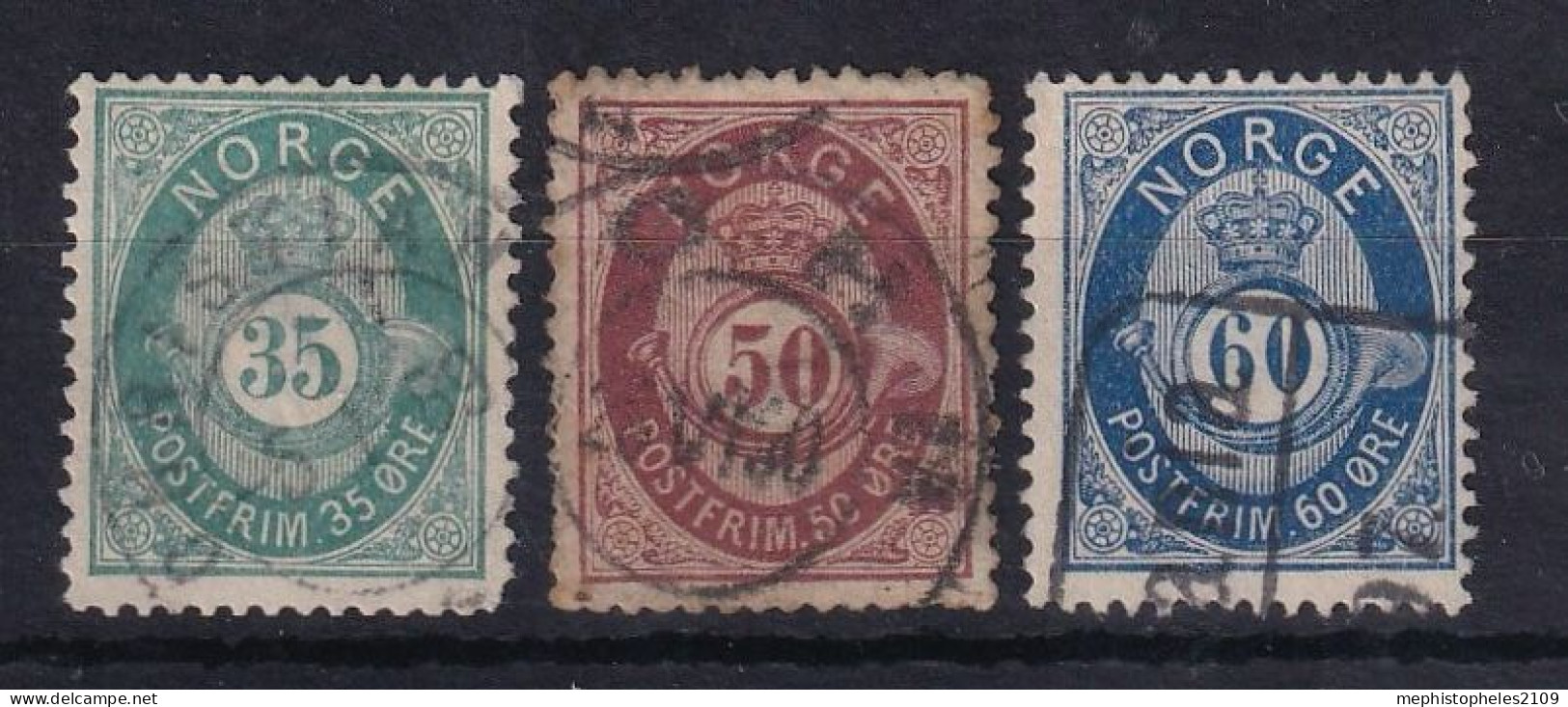 NORWAY 1877 - Canceled - Mi 29-31 - Usados