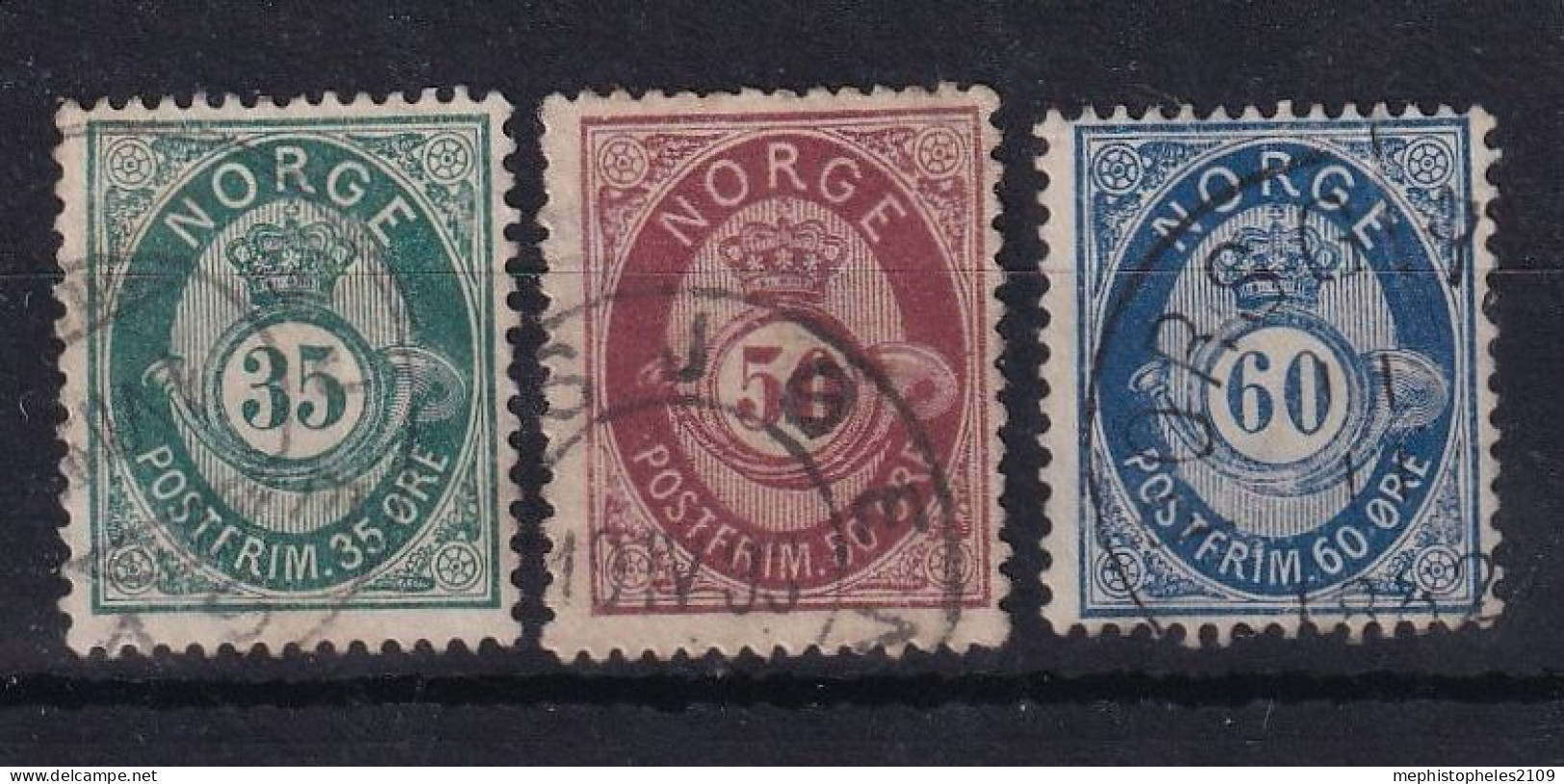 NORWAY 1877 - Canceled - Mi 29-31 - Used Stamps