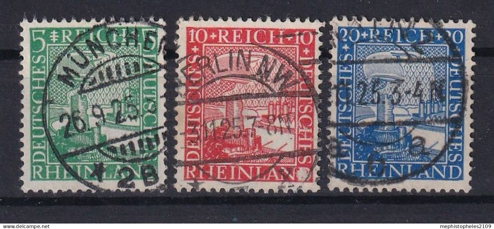 DEUTSCHES REICH 1925 - Canceled - Mi 372-374 - Gebruikt