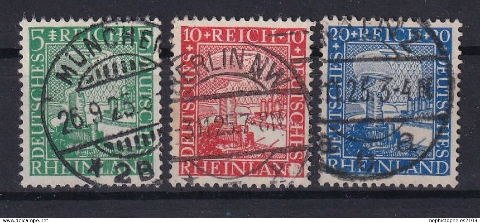 DEUTSCHES REICH 1925 - Canceled - Mi 372-374 - Used Stamps