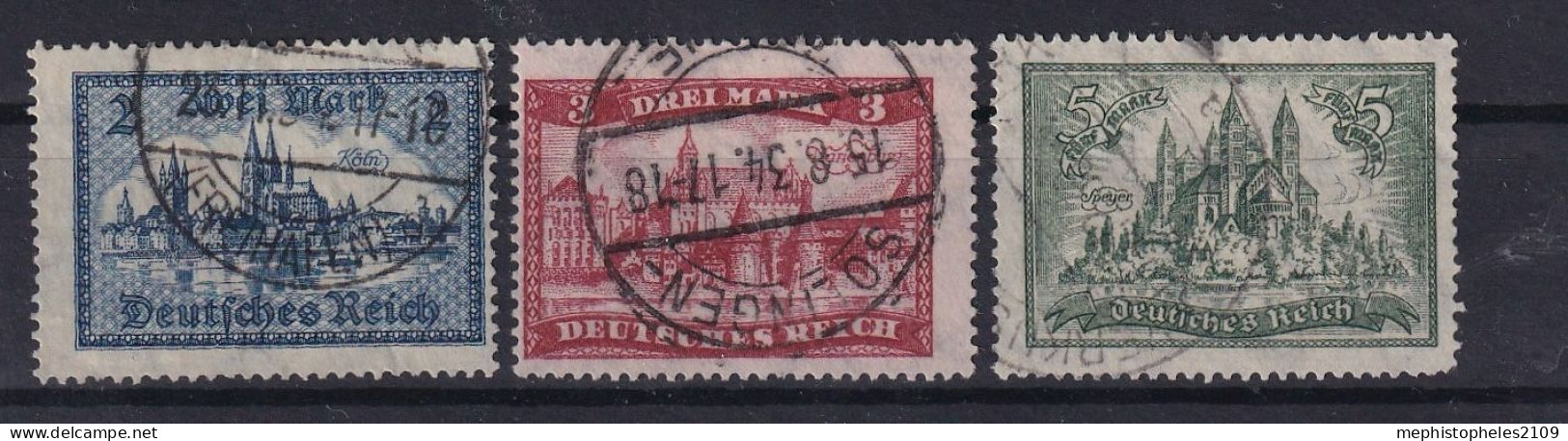 DEUTSCHES REICH 1924/27 - Canceled - Mi 365-367 - Usati