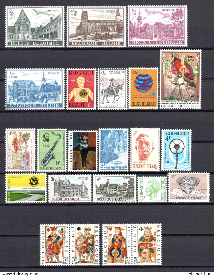 Belgique 1972 Neufs**  TB 48 Timbres Différents  4 €    (cote 25,60 €, 48 Valeurs) - Unused Stamps