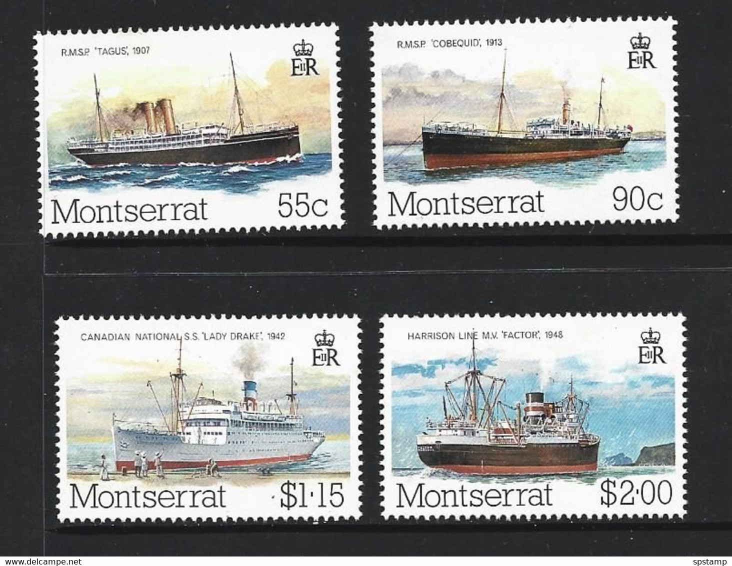 Montserrat 1984 Packet Boat Ship Set Of 4 MNH - Montserrat