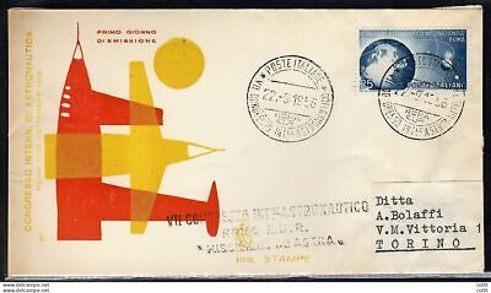 Italia FDC Venetia 1956 Congresso Astronautivo  Non Viaggiata - FDC