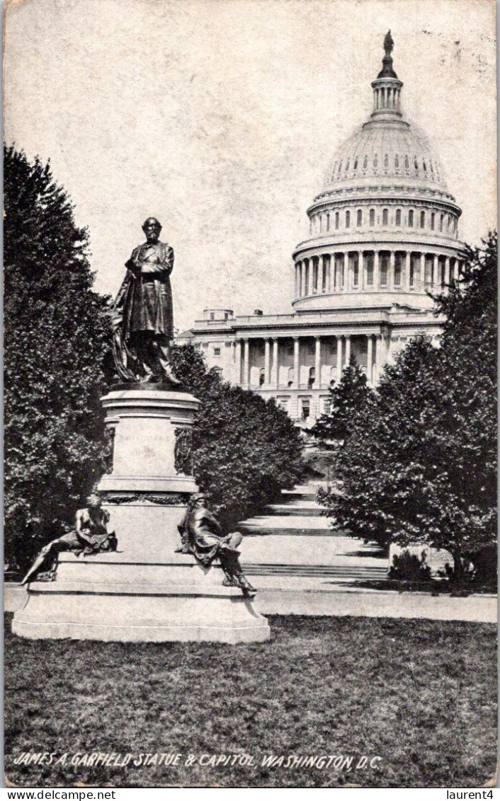 24-4-2024 (2 Z 51) VERY OLD - B/w / USA - Washington DC Statue Of James A Garfield (posted Early 1900) - Washington DC
