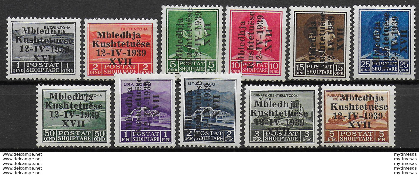 1939 Albania Italiana 11v. MNH Sass N. 1/11 - Andere & Zonder Classificatie