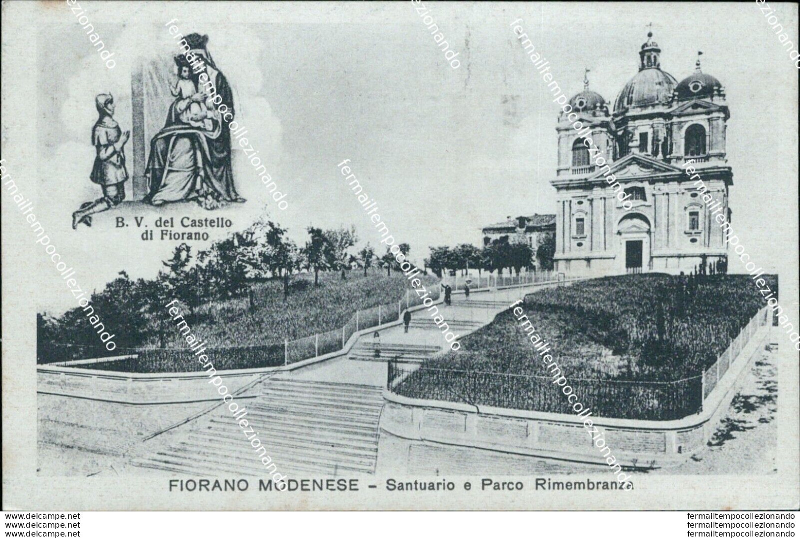 Bb271 Cartolina Fiorano Modenese Santuario E Parco Rimembranza Modena - Modena