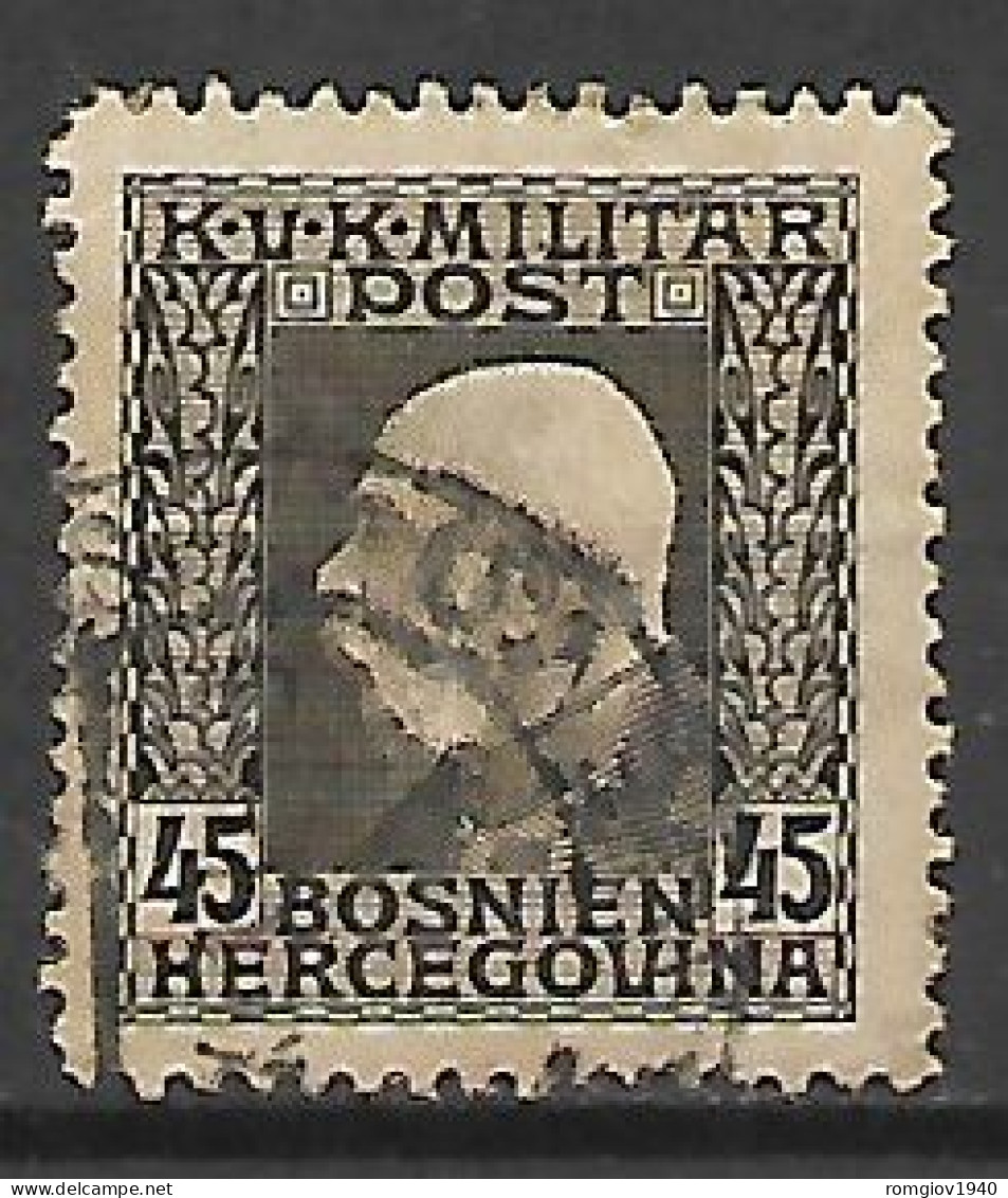 BOSNIA EZERGOVINA 1912-14 EFFIGE DI FRANCESCO GIUSEPPE UNIF. 76  USATO VF - Bosnie-Herzegovine
