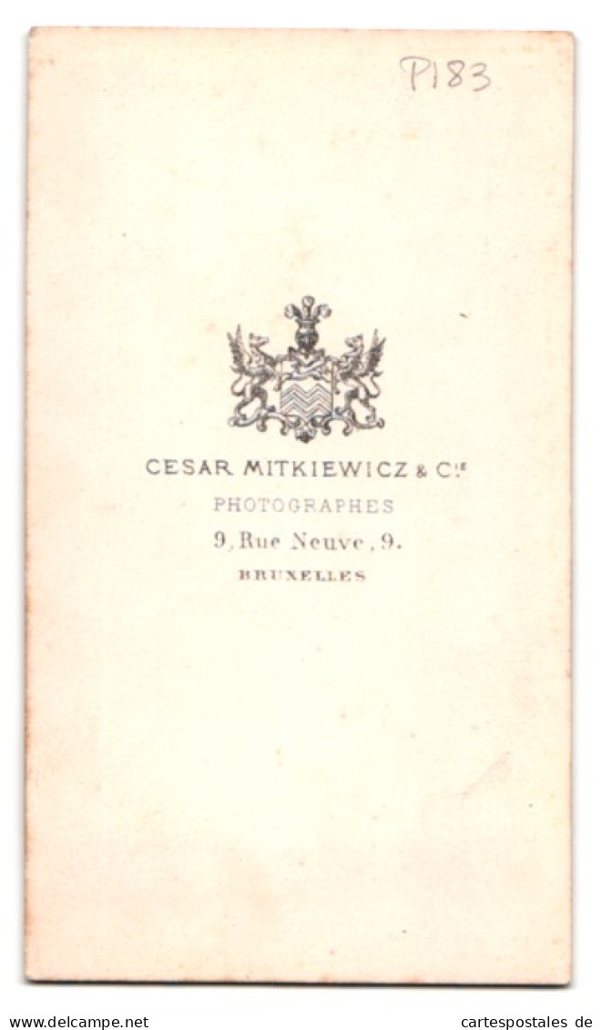 Fotografie Cesar Mitkiewicz & Co., Bruxelles, 9 Rue Neuve, älterer Mann Mit Victor-Emanuel Bart  - Anonymous Persons