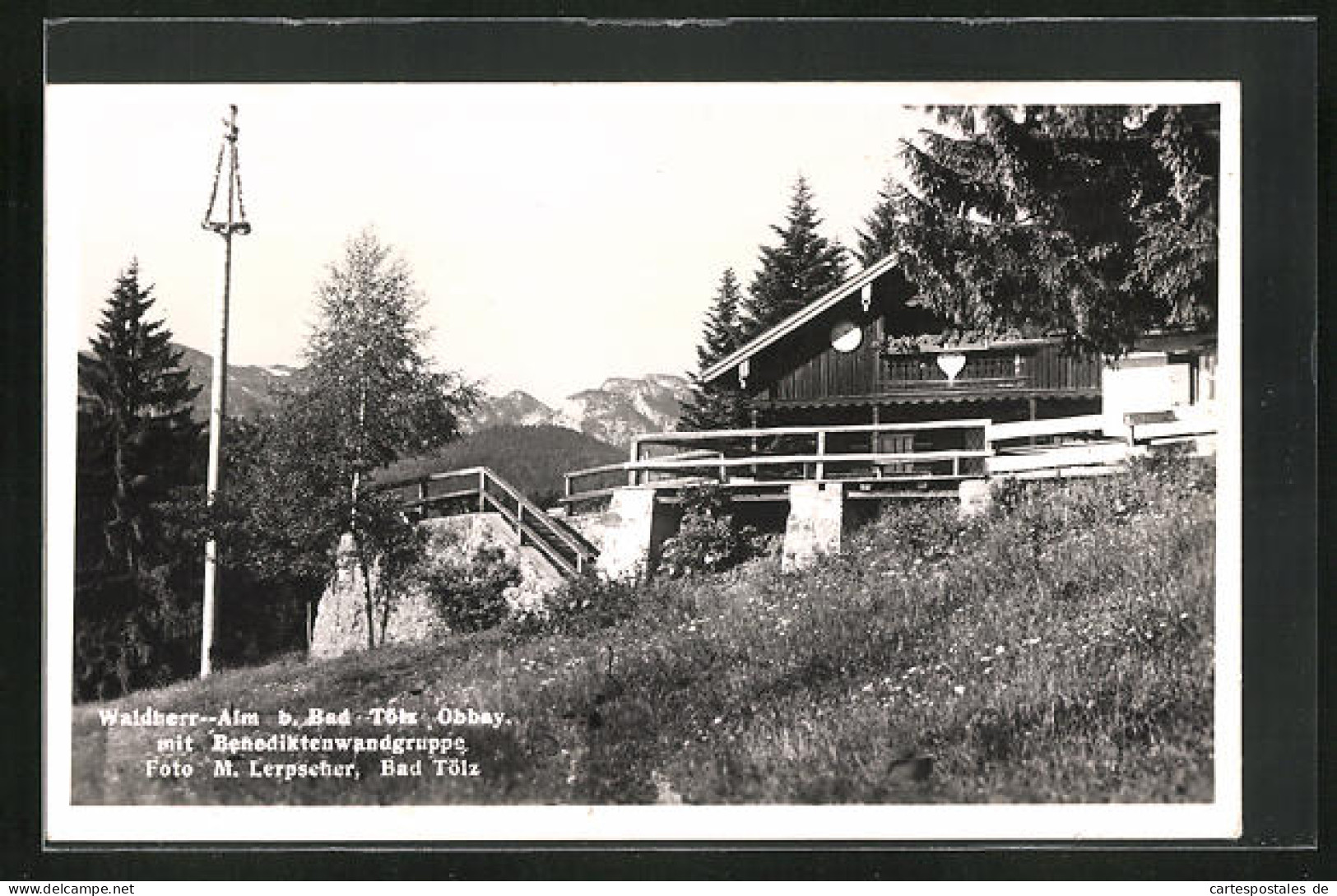 AK Bad Tölz /Obbay., Gasthof Waldherralm Mit Benediktenwandgruppe  - Bad Toelz