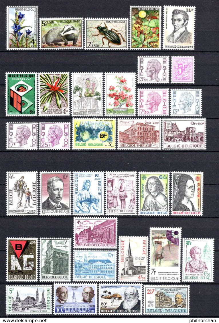 Belgique 1974,1975  Neufs**  TB 68 Timbres Différents  7 €    (cote 47,25 €, 68 Valeurs) - Nuevos