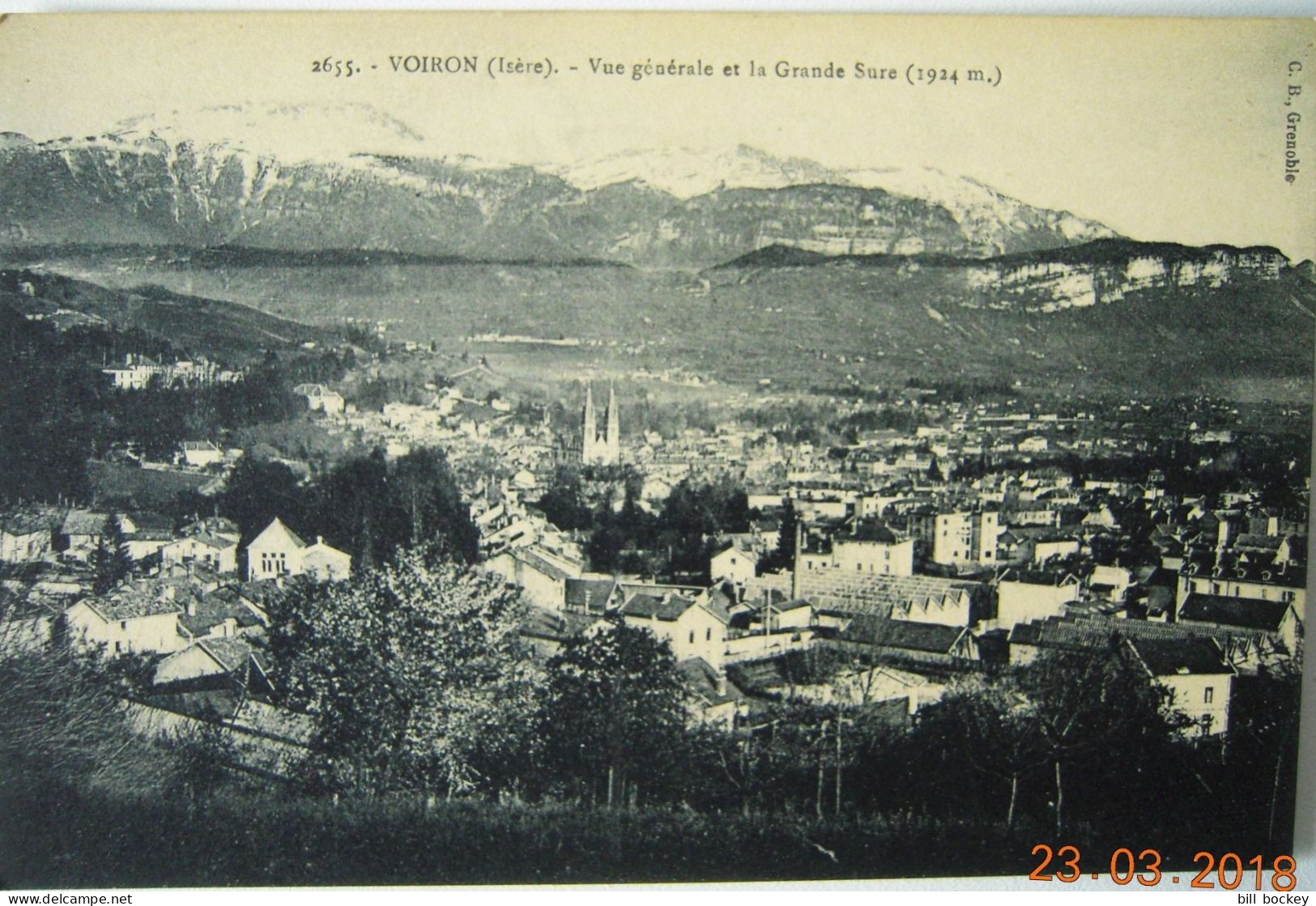 CPA Vers 1910-1920  VOIRON - Vue Générale Avec La Grande Sure - Grenoble - Voiron